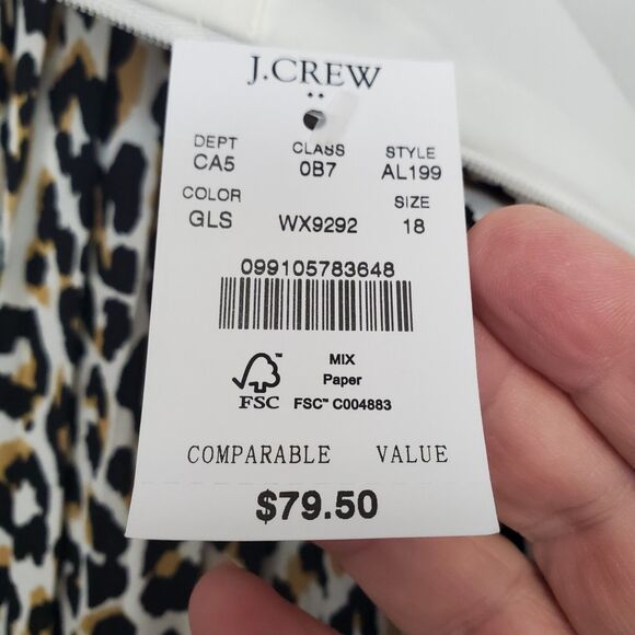 J Crew Animal Print Pleated Lined Back-Zip Mini Skirt Size 18 NWT - Picture 6 of 8